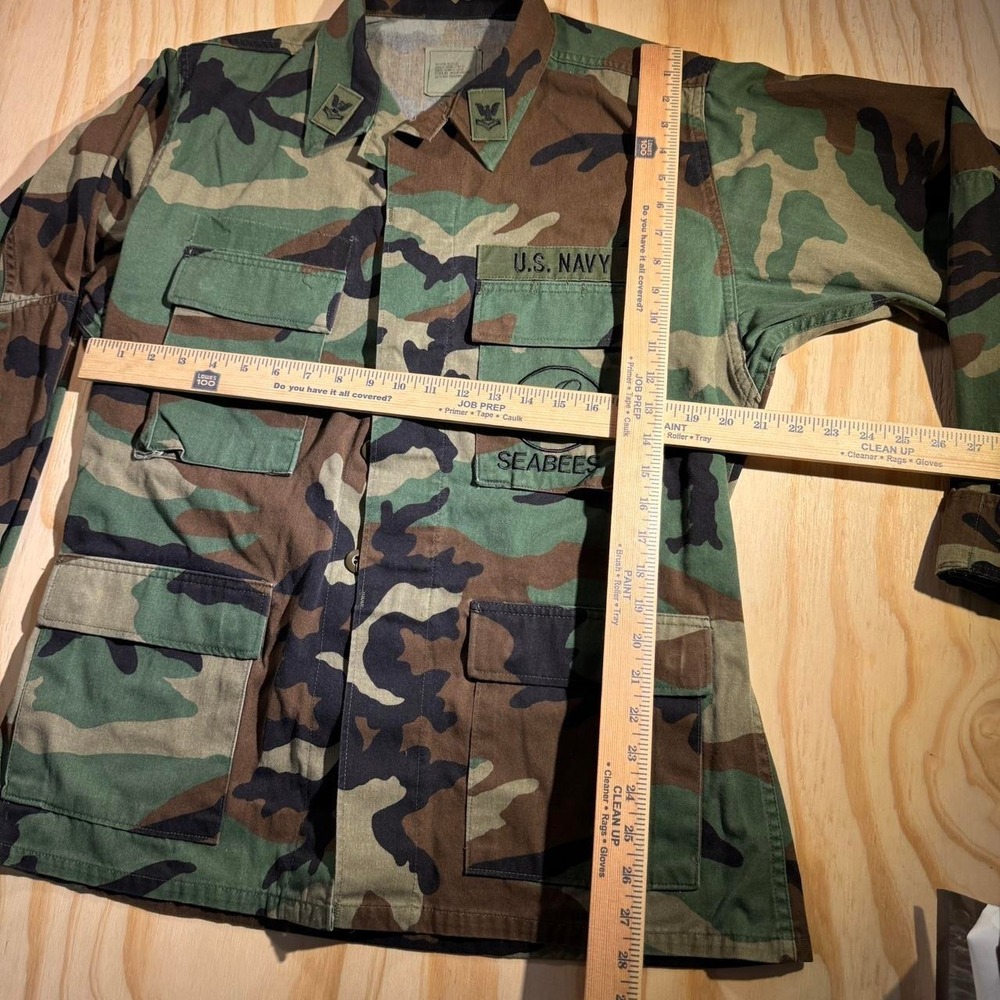 Vintage m81 woodland U.S. Navy Seabees Camouflage Jacket - Picture 6 of 7